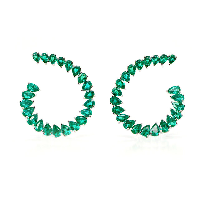 8.75 cts Marquise Emerald Eternity Hoops