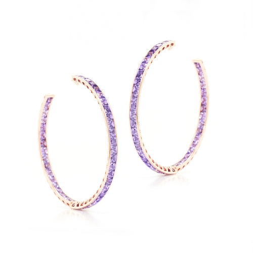 8.97 cts Fancy Princess Sapphire Eternity Hoops