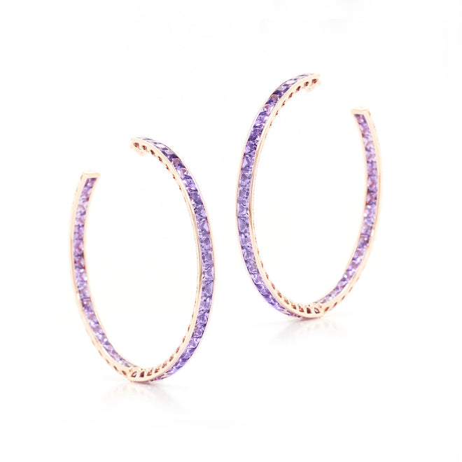 8.97 cts Fancy Princess Sapphire Eternity Hoops