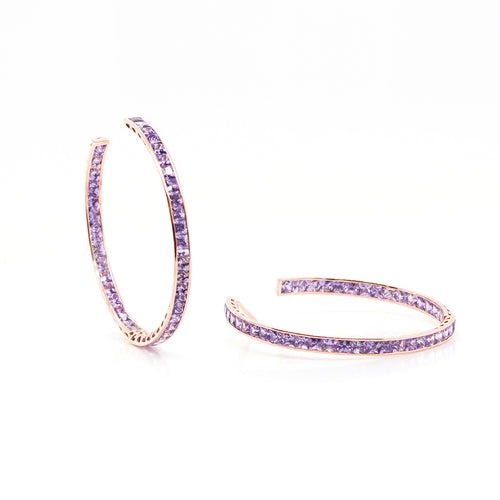 8.97 cts Fancy Princess Sapphire Eternity Hoops