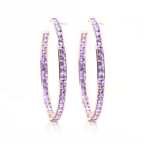 8.97 cts Fancy Princess Sapphire Eternity Hoops