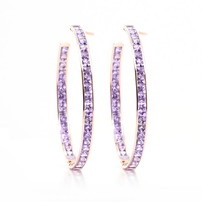 8.97 cts Fancy Princess Sapphire Eternity Hoops