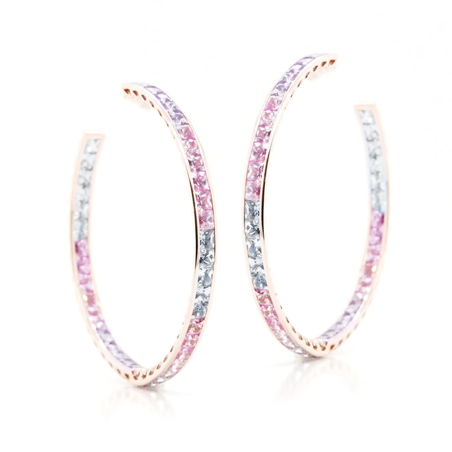 8.48 cts Fancy Princess Sapphire Eternity Hoops