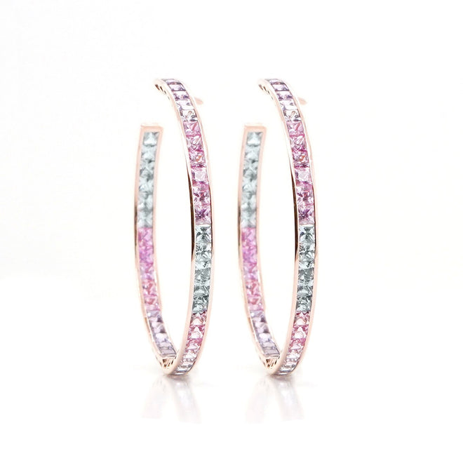 8.48 cts Fancy Princess Sapphire Eternity Hoops