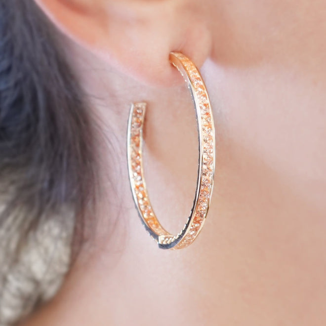  9.15 cts Fancy Princess Sapphire Eternity Hoops