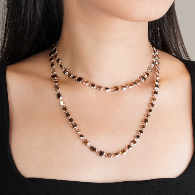 ND-24006-64.52 cts Fancy Diamonds Mixed Necklace