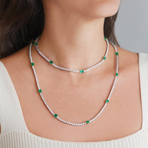 10.92 cts Minor Oil Colombian Emerald Necklace