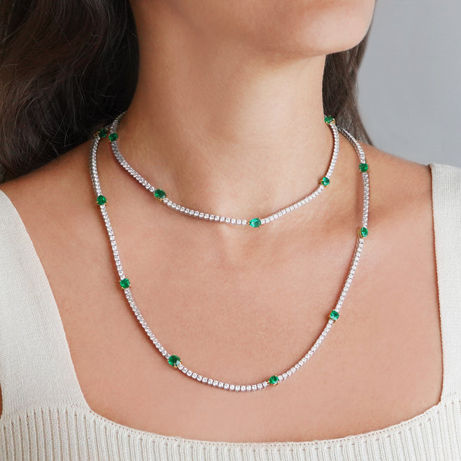 10.92 cts Minor Oil Colombian Emerald Necklace