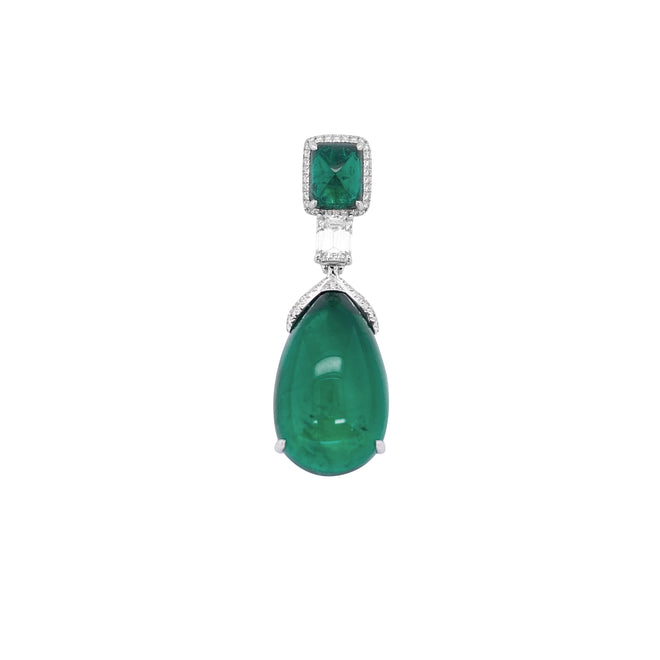  26.77 / 2.82 cts Emerald with Diamond Necklace (ENQUIRE)