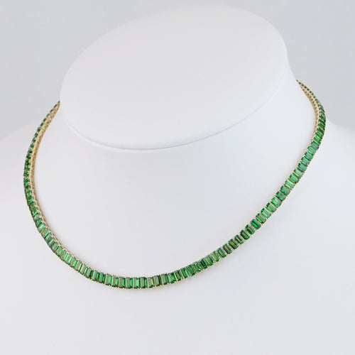 33.60 cts Tsavorite Tennis Necklace
