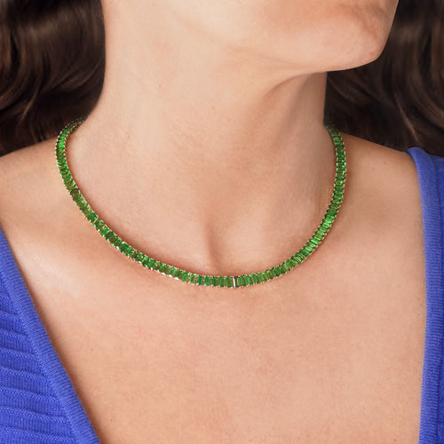 33.60 cts Tsavorite Tennis Necklace