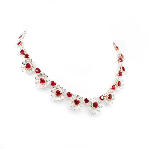 10.58 / 9.82 cts Burmese Ruby with Diamond Necklace (ENQUIRE)