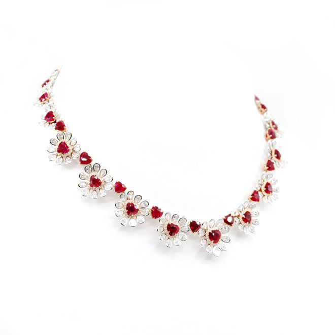 10.58 / 9.82 cts Burmese Ruby with Diamond Necklace (ENQUIRE)