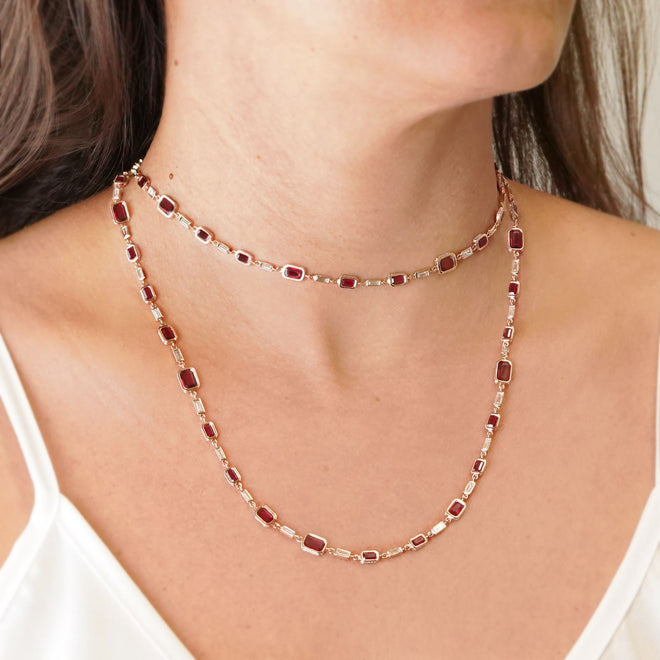 NR-25002-24.79  3.46 cts Ruby with Diamond Necklace