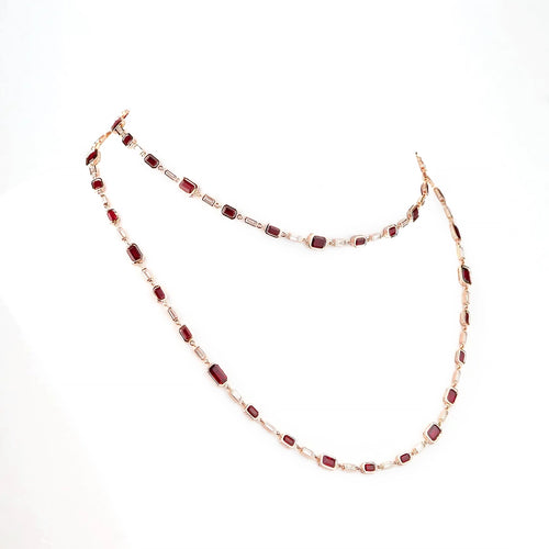 24.79 / 3.46 cts Ruby with Diamond Necklace
