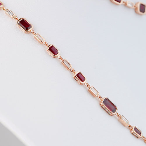 NR-25002-24.79  3.46 cts Ruby with Diamond Necklace