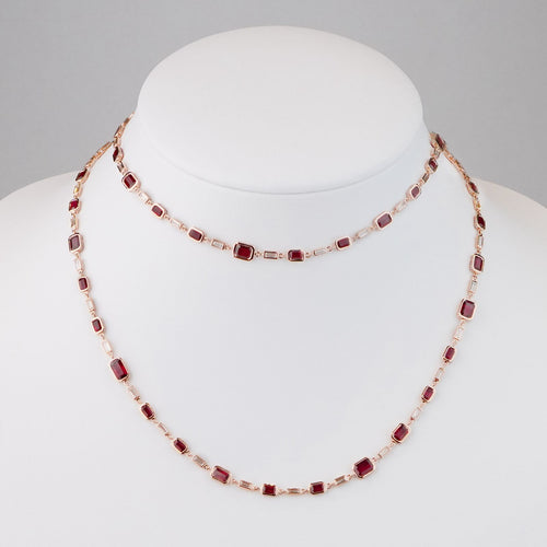 NR-25002-24.79  3.46 cts Ruby with Diamond Necklace