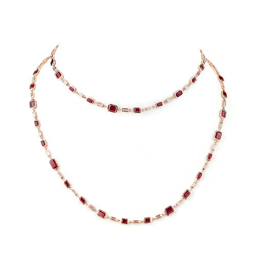 24.79 / 3.46 cts Ruby with Diamond Necklace