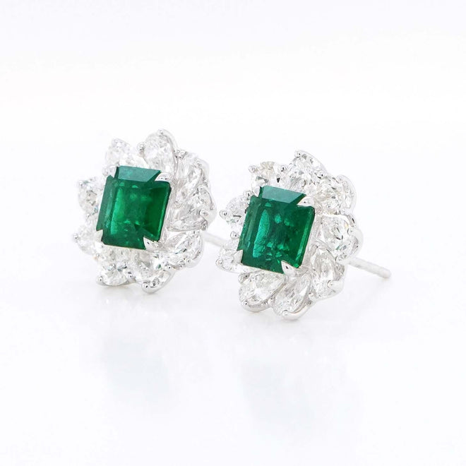  View details for 1.65 / 1.48 cts Emerald Diamond Earrings 1.65 / 1.48 cts Emerald Diamond Earrings