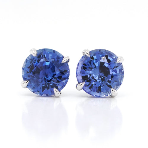  4.55 / 4.06 cts Blue Sapphire Earrings