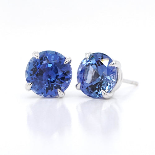  4.55 / 4.06 cts Blue Sapphire Earrings