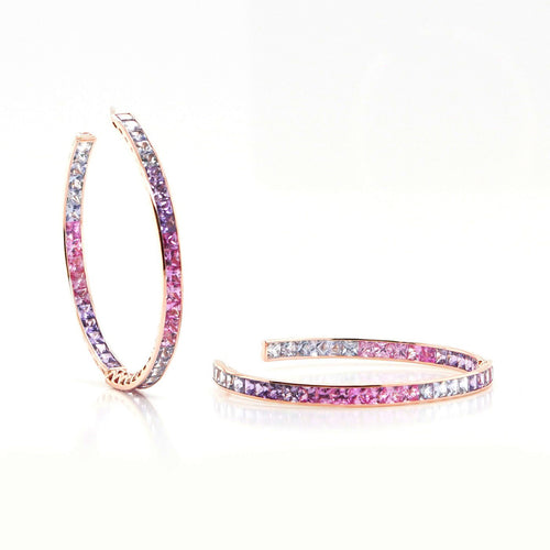 10.52 cts Fancy Sapphire Eternity Hoops