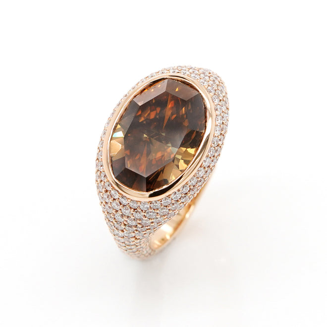 5.55 cts Oval Fancy Diamond Ring