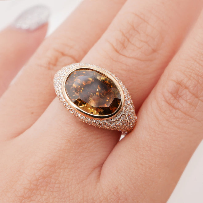 5.55 cts Oval Fancy Diamond Ring