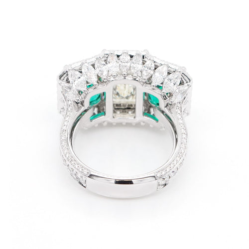RD-19056-3.97 cts Emerald Cut Fancy Diamond Ring