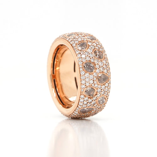 2.54 cts Mixed Fancy Brown Diamond Ring