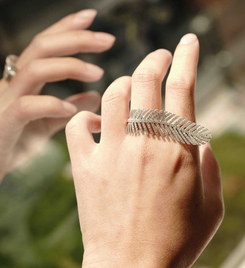 1.85 ct. Feather Diamond Ring