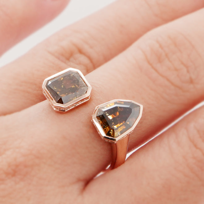 RD-22004 1.77 / 1.73 cts Fancy Radiant/Pear Shape Diamond Ring