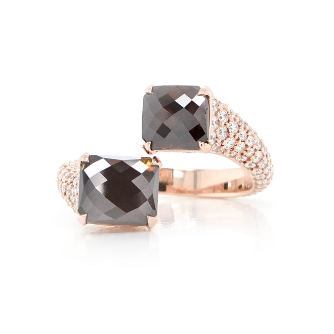 RD-22007 2.10 / 0.98 cts Fancy Brown Radiant Diamond Ring