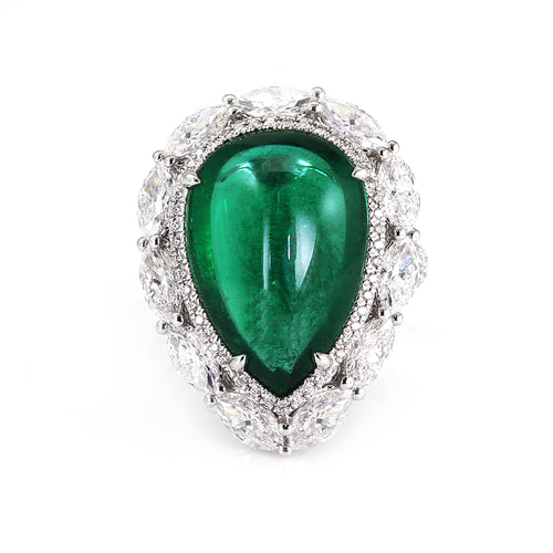 8.44 cts Emerald with Diamond Ring