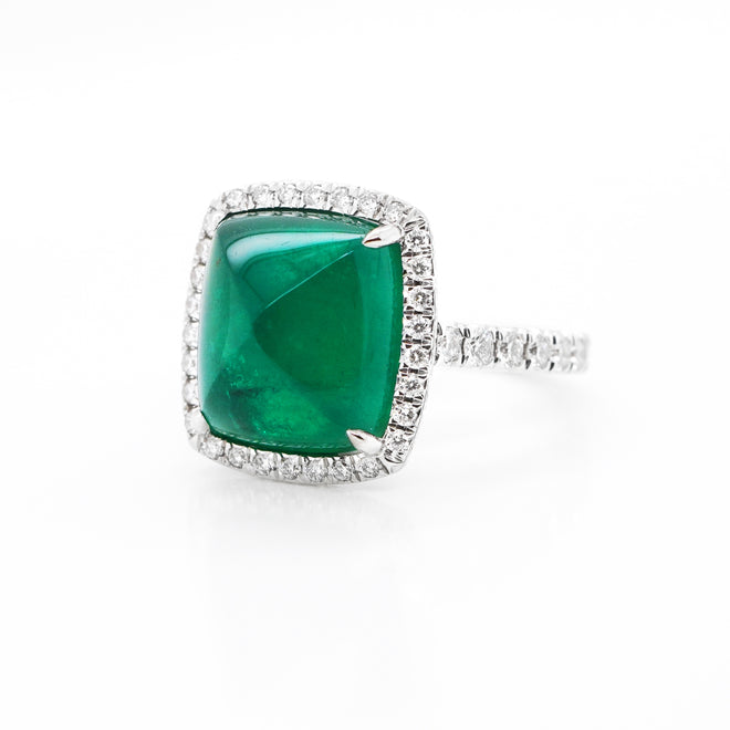7.42 cts Minor Oil Colombian Emerald Ring