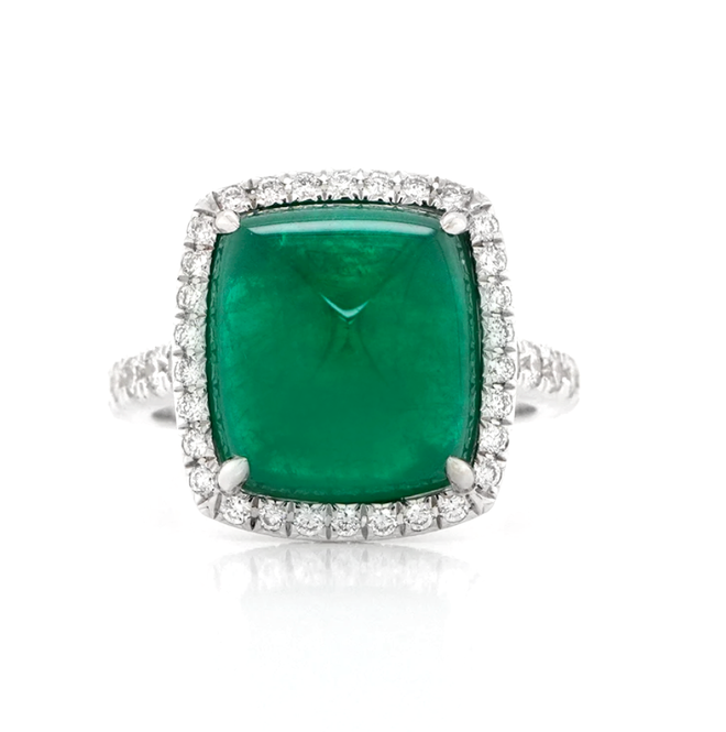 7.42 cts Minor Oil Colombian Emerald Ring