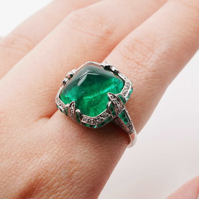 12.50 / 1.00 cts Emerald Ring