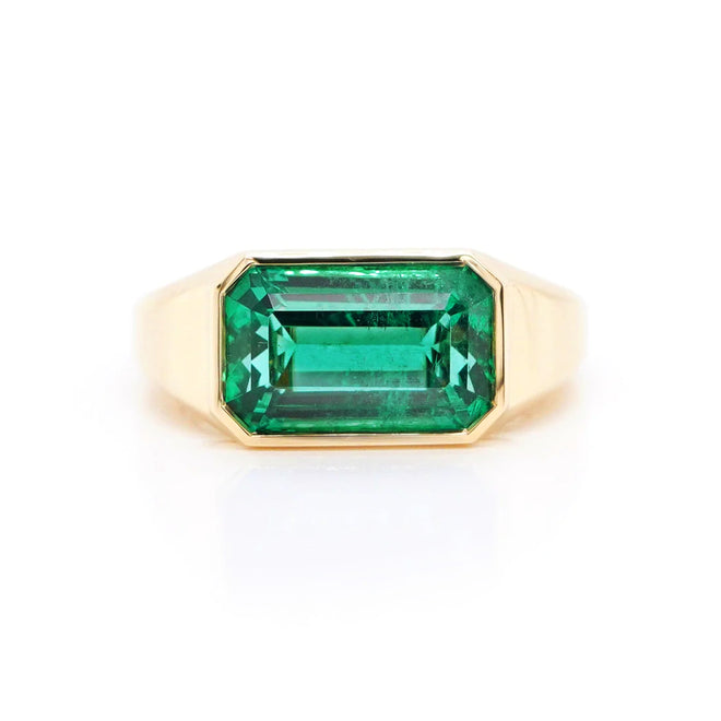 3.89 cts Octagon Emerald Ring