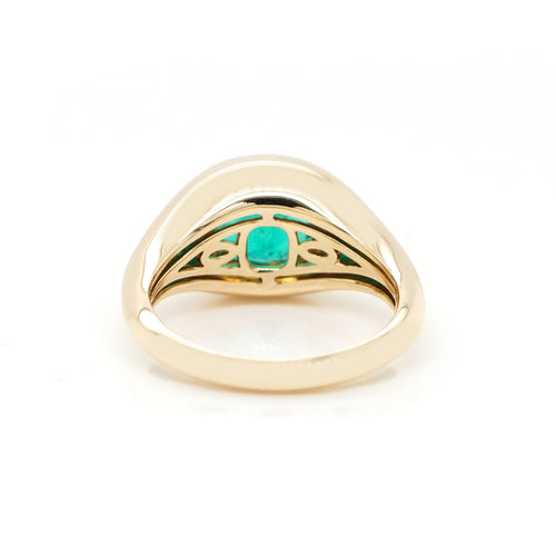 1.55 cts Colombia Cushion Emerald Pinky Ring