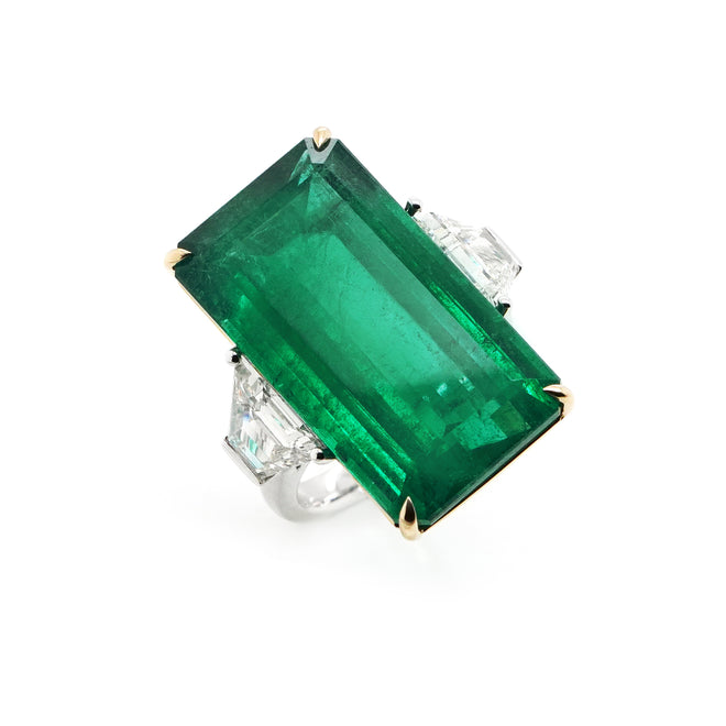 26.13 Emerald with Diamond Ring ( ENQUIRE)