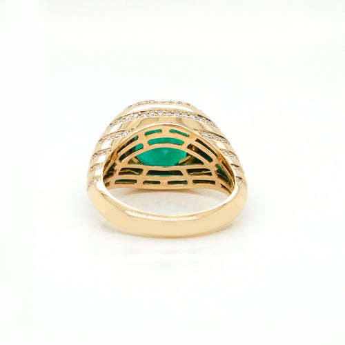 3.13 cts  Octagon Emerald Ring