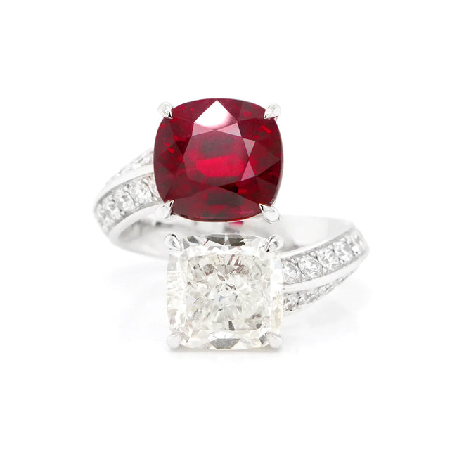 5.07 cts Ruby with Diamond Ring