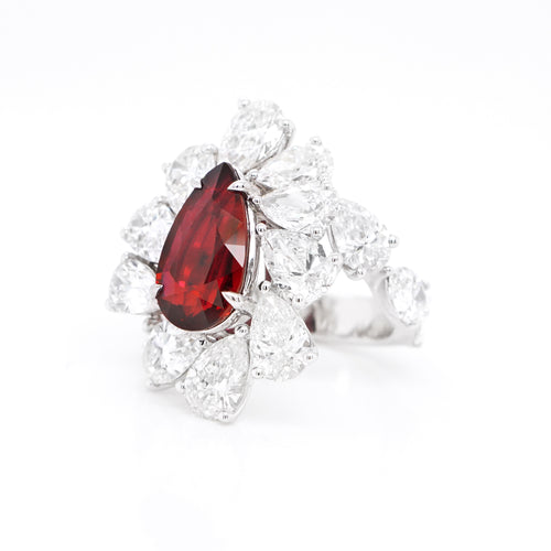 4.01 cts Unheated Ruby with Diamond Ring (ENQUIRE) 
