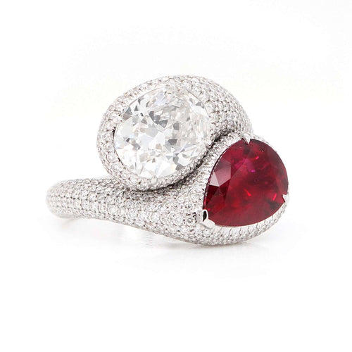2.74 cts Ruby with Diamond Ring