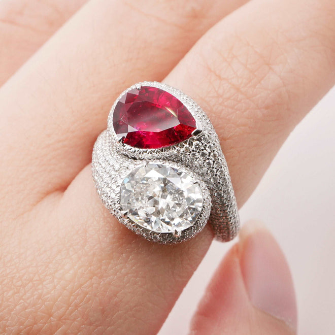 2.74 cts Ruby with Diamond Ring