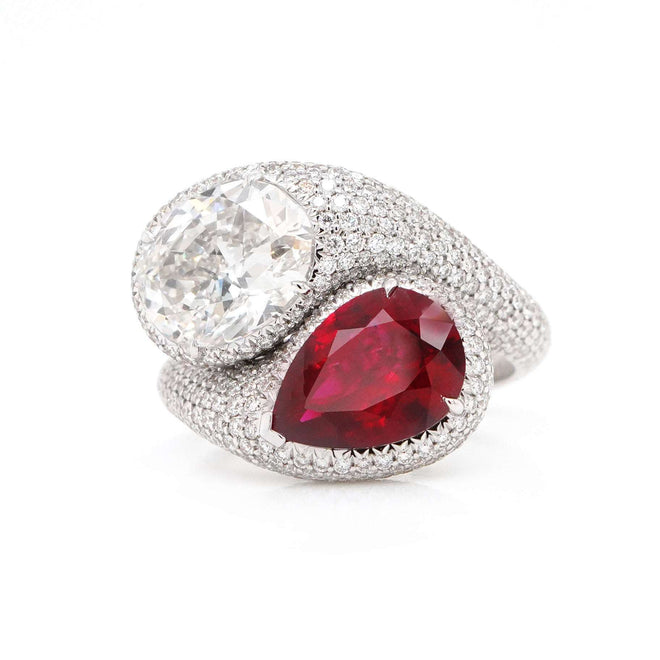 2.74 cts Ruby with Diamond Ring