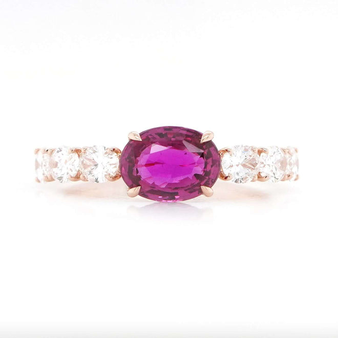  1.56 cts Ruby with Diamond Ring