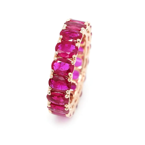 5.24 cts Oval Ruby Eternity Ring