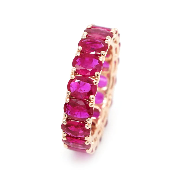 5.24 cts Oval Ruby Eternity Ring