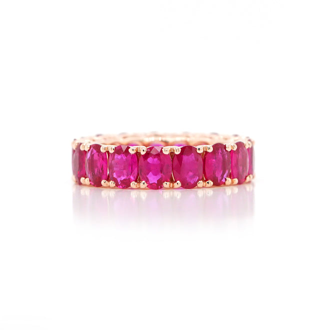 5.24 cts Ruby Oval Eternity Ring